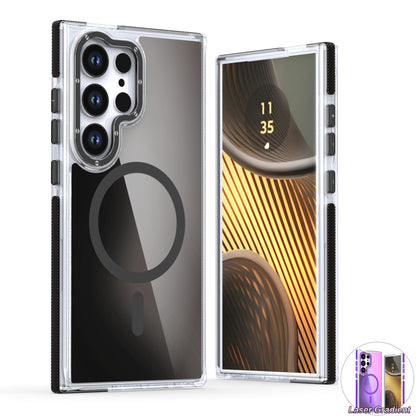 Laser Gradient Chameleon Strong Magnetic Wireless Charging Phone Case For Samsung S25Ultra S25 S24 S23 S22 A06 A15 A16 A25 A35 A36 A53 A54 A55 Metal Frame Acrylic Shockproof Hard Cover