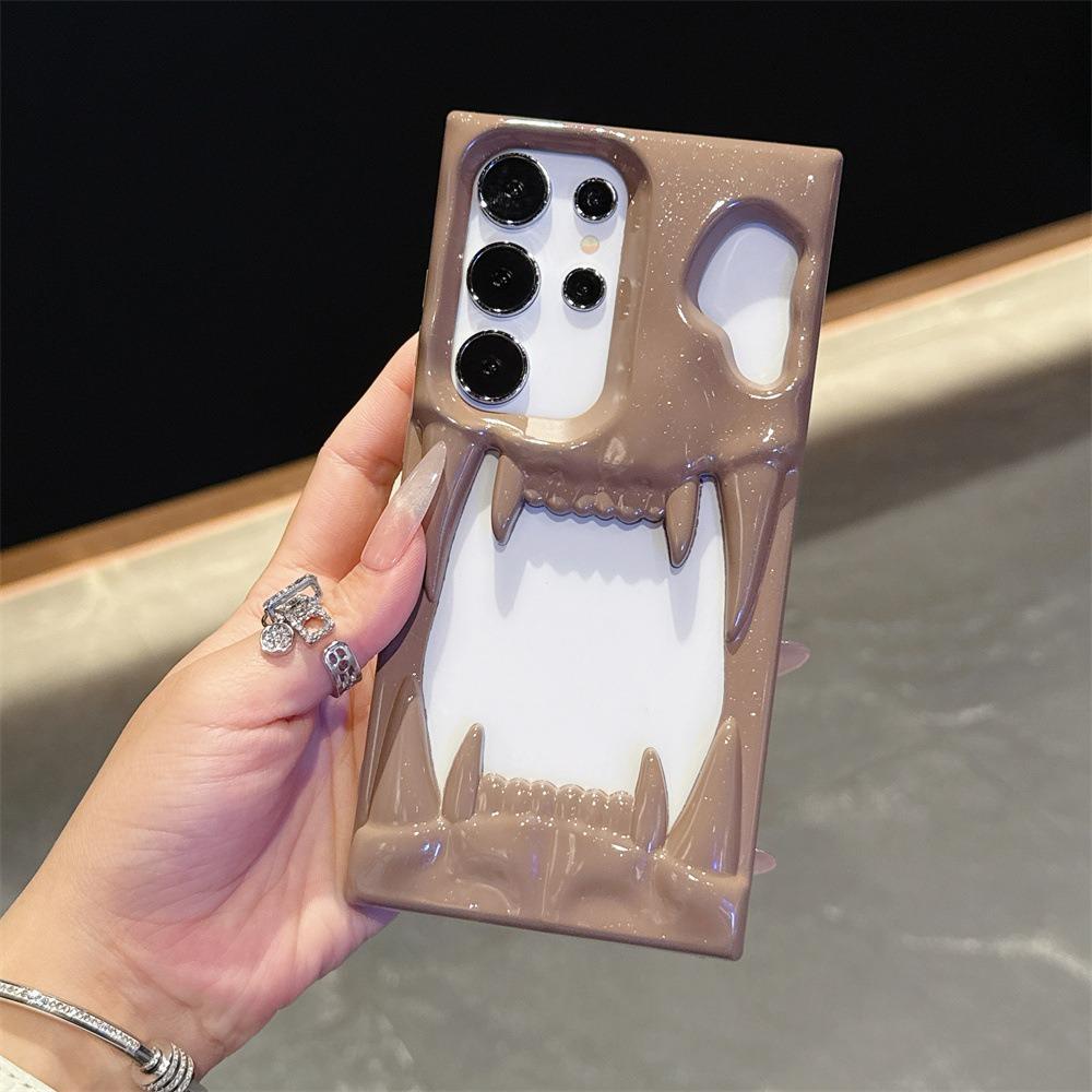 For Samsung S25Ultra S25+ S25 S24Ultra S24+ S24, Fancy Shape Cool Skull Matte Plating Hollow Heat Dissipation Case Cooling Soft Back Cover