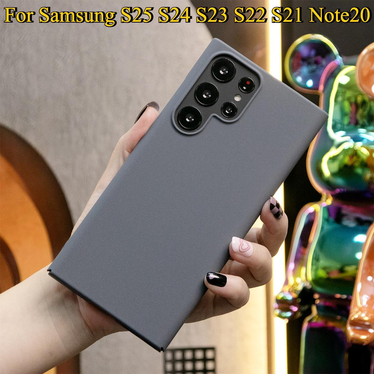 Ultra Thin Sandstone Matte Case For Samsung S25 S24 S23 S22 S21 Note20 Full Cover Protect Hard Back Cover