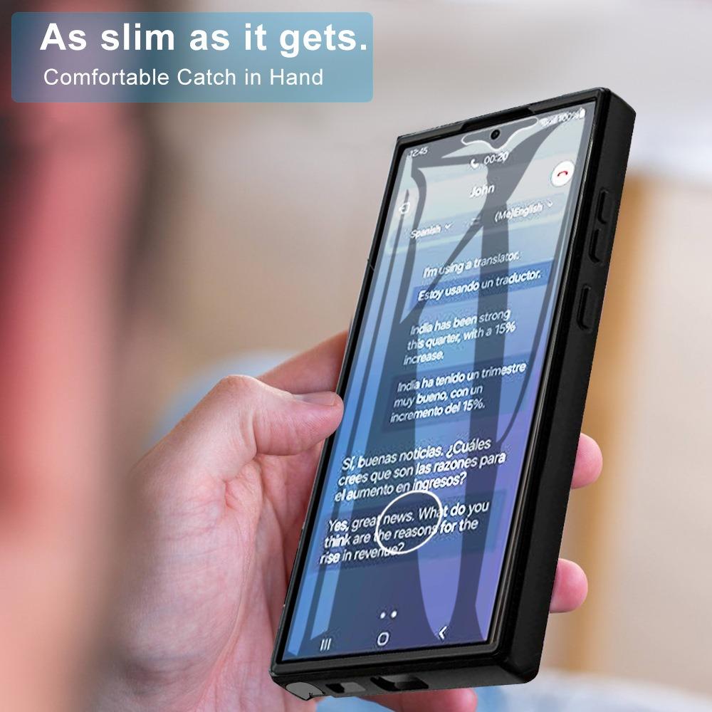 For Samsung S25Ultra S25 S24 S23 S22 S21FE A16 A26 A36 A56 Phone Case, Double Side 360 Full Protection, HD PET Screen Protector Acrylic Shockproof Hand Feel Hard Full Cover