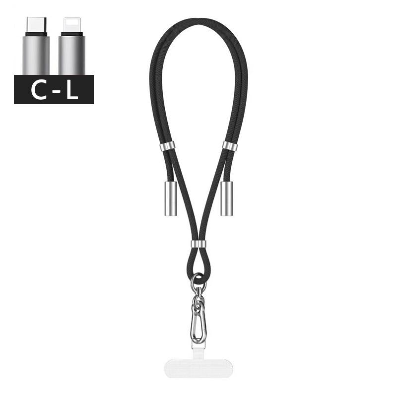 0.3M 1.2M 1.6M PD 60W Fast Charging TYPE C to TYPE C For Samsung S25Ultra S24 2 IN 1 Cell Phone Lanyard Charger Cable for iPhone 16ProMax 16 15 Pro Max C-L Cross-body Strap Mobile Phone Lanyard