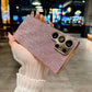 For Samsung S25Ultra S25Edge S25 S24 S23 Phone Case, Luxury Glitter Slim Water Ripple Pattern Plating Matte Leather Len Protection Shockproof Hard Full Cover
