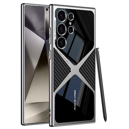 For Samsung S25Ultra S24Ultra S23Ultra Case, Leather Electroplate Cool Slim, Luxury Elegant Phone Case Camera Protection Shockproof Cover