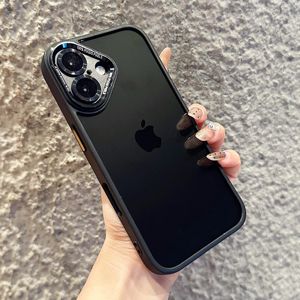 Crystal High Definition Clear Phone Case For iPhone 16ProMax 16 15 14 13 12 11 Pro Max Plus Transparent HD Metal Len Protection Hardware Hard Full Cover