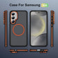 Two-tone Matte Transparent Anti-Dust Anti-Fall Bumper Shockproof Strong Magnetic Phone Case With Metal Camera Kickstand for Samsung S25Ultra S24 S23FE S23 A14 A15 A25 A35 A54 Bumper Hard Cover