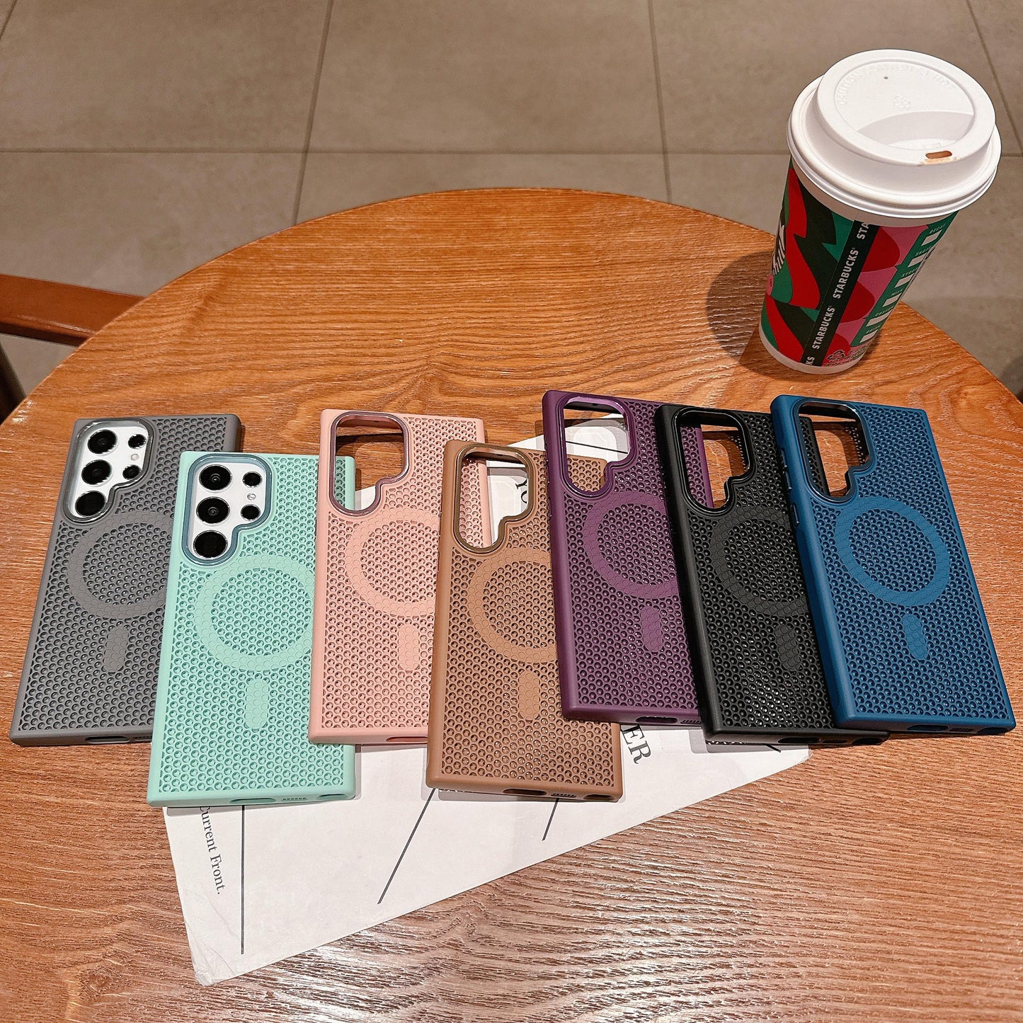For S25Ultra S25 S24 S23 Phone Case, Thin Magnetic Cooling PC Luxury Metal Camera Frame Protection For Magsafe Heat Dissipation Hard Full Cover