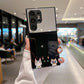 For Samsung S25Ultra S25 S24 S23 S22 S21 Phone Case, Luxury Glitter Rabbit Dinosaur Cat Mirror Cartoon Plating Acrylic, Camera Protection Hard Full Cover