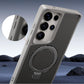 Carbon Fiber Pattern Slim PC Strong Magnetic Phone Case with 360 Rotating Metal Kickstand For Samsung S25Ultra S25Plus S25 S24 S23 A16 A26 A36 A56 Skin Feel Bumper Shockproof Hard Full Cover