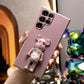 Plating Candy Bear Stand Phone Case for Samsung S25Ultra S25 S24FE S24 S23 S22 S21 FE Plus Ultra Note 20