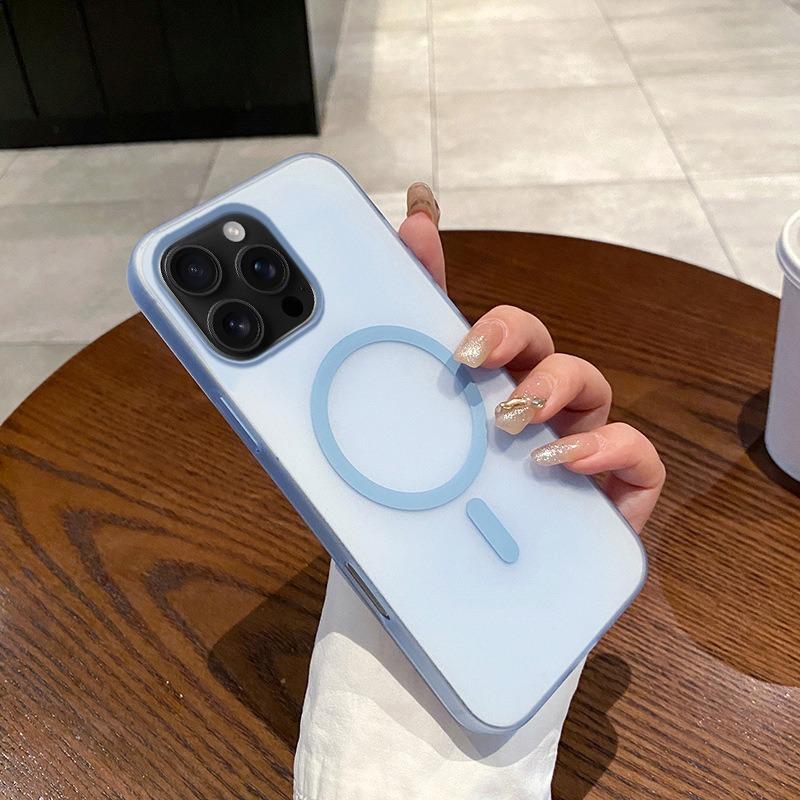 Matte PC Ultra Thin Transparent Magnetic Frozen Fog Phone Case For iPhone 16ProMax 15 14 13 12 Not Yellowing Clear Hard Full Cover