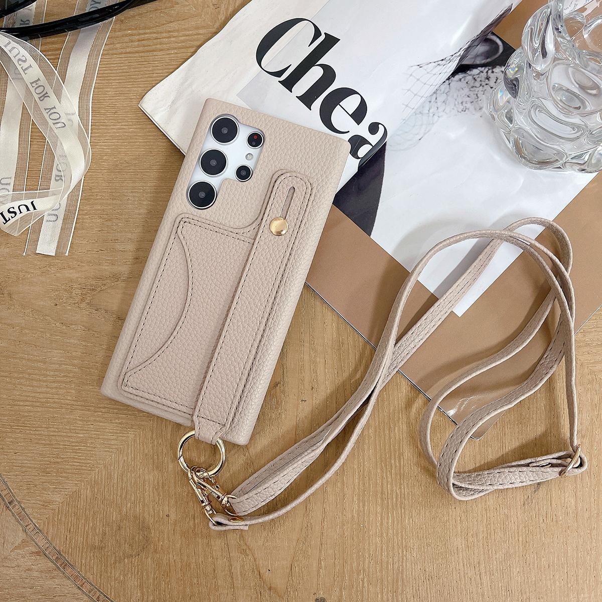 Wallet Case For Samsung S25 S24 S23 S22 S21 A15 A25 A35 A55 Card Holder Wrist Strap Lanyard Handbag Crossbody Leather Cover for Samsung A15 A25 A35 A55