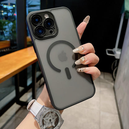 For iPhone 16ProMax 16 15 14 13 12 11 Plus Pro Max Phone Case, Matte Transparent C Pattern Magnetic Acrylic Slim, Camera Len Protector Cover Protection Hard Full Cover