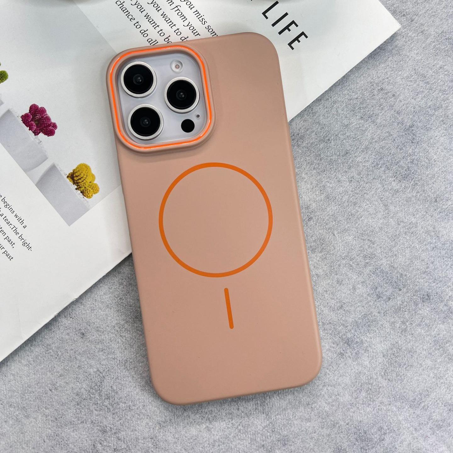 Matte Magnetic Two-tone Slim PC Phone Case For iPhone 16ProMax 15 14 13 12 11 X/XS XSMax Skin Feel Bumper Shockproof Hard Full Cover