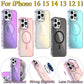 Slim Laser Gradient Chameleon Strong Magnetic For Magsafe Wireless Charging Phone Case For iPhone 16 15 14 13 12 11 Pro Max Plus Metal Frame TPU Acrylic Shockproof Hard Full Cover
