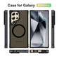Two-tone Matte Transparent Anti-Dust Four Corner Anti-Fall Bumper Shockproof Strong Magnetic Phone Case With Metal Camera Kickstand for Samsung S25Ultra S24 S23FE S23 A14 A15 A25 A35 A54 A55