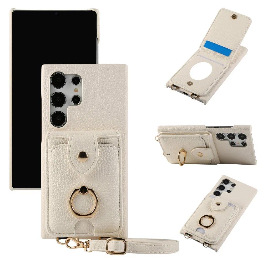 Crossbody Mirror Wallet with Card Holder Phone Case for Samsung Galaxy S22 Ultra Plus A13 A14 A15 A22 A24 A25 A33 A34 A35 A53 A54 A55 Back Cover