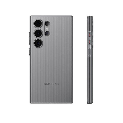 Corrugated Patter Matte Clear Ultra-thin Light Hard Slim Polycarbonate Transparent Phone Case with Bumper Strip for Samsung S25Ultra S25 S24 S23 Full Cover