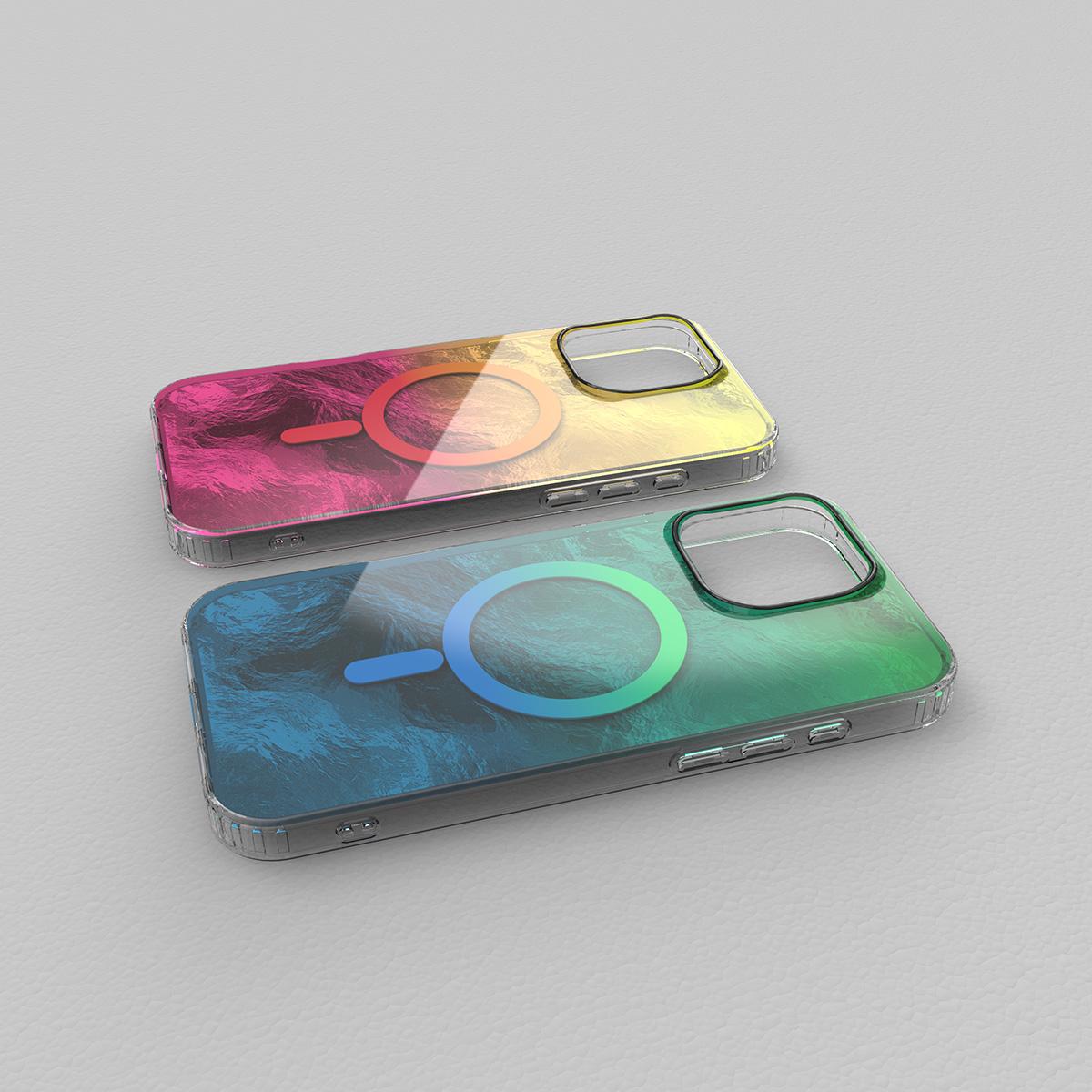 Glacier Texture Magsafe Wireless Charging Case For Samsung S25 S24 S23 S22 Ultra Plus FE Gradient Magnetic Back Cover