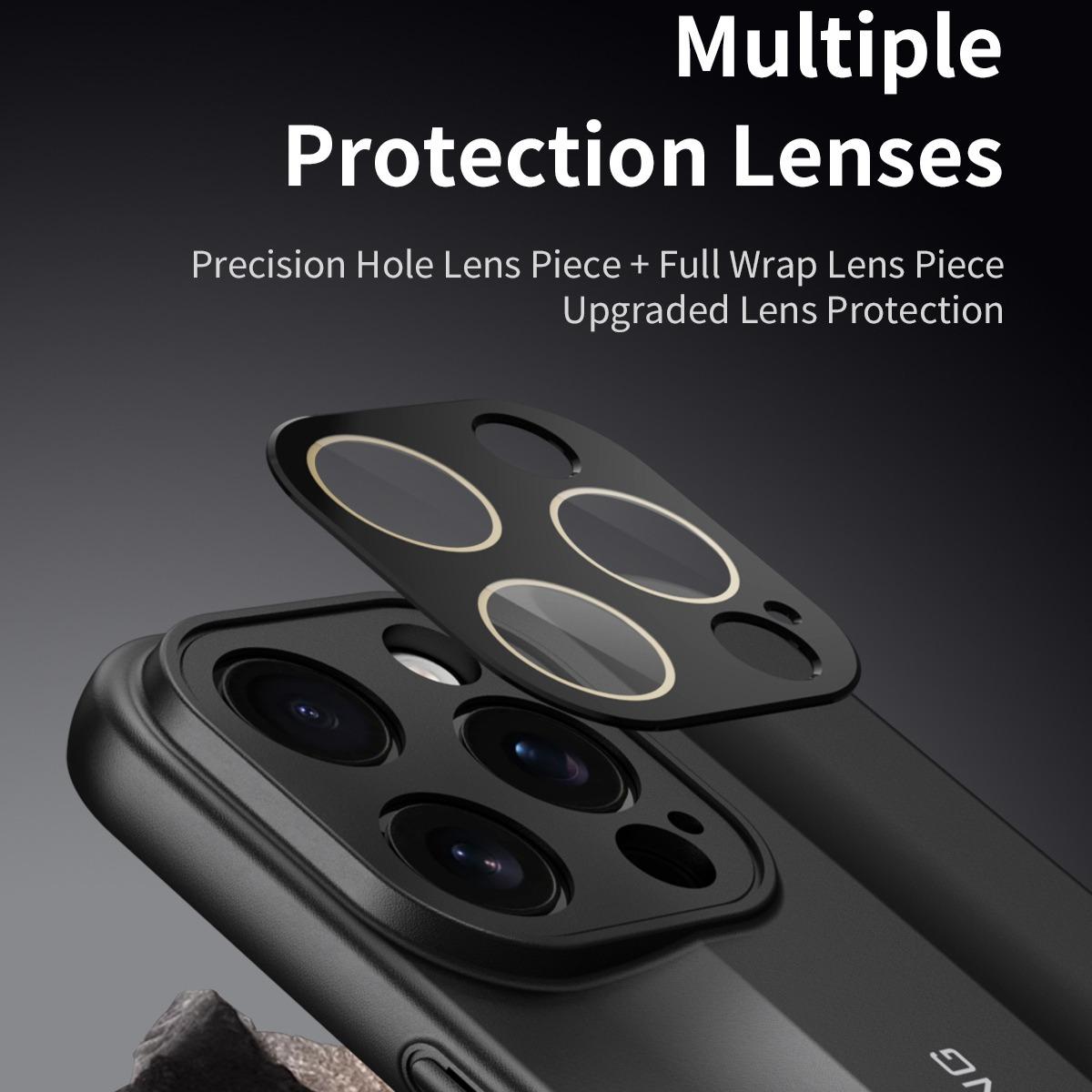 Premium PC Leather Two-tone Len Protector Shockproof Phone Case For iPhone 16ProMax 15 14 13 12 Hard Full Cover