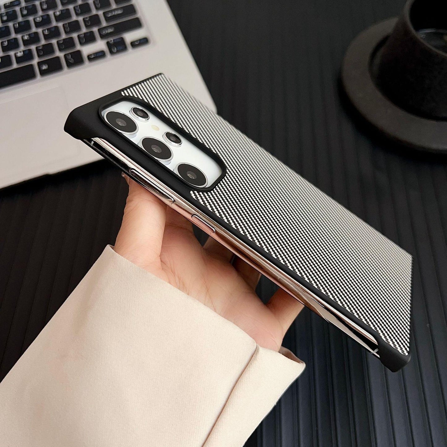 For Samsung S25Ultra S25+ S25 S24Ultra S24+ S24 Phone Case, Matte Cooling PC Frameless Leather Ultra Slim, Camera Protection Cover Hard Cover