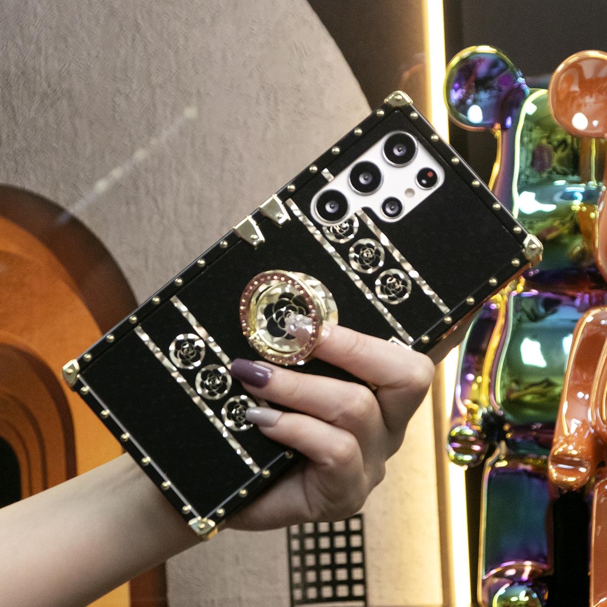 Luxury Glitter Dazzling Phantom Flower Cover Plating Phone Case For Samsung S25 S24 S23 S22 S21 Note20 A15 A25 A35 A55