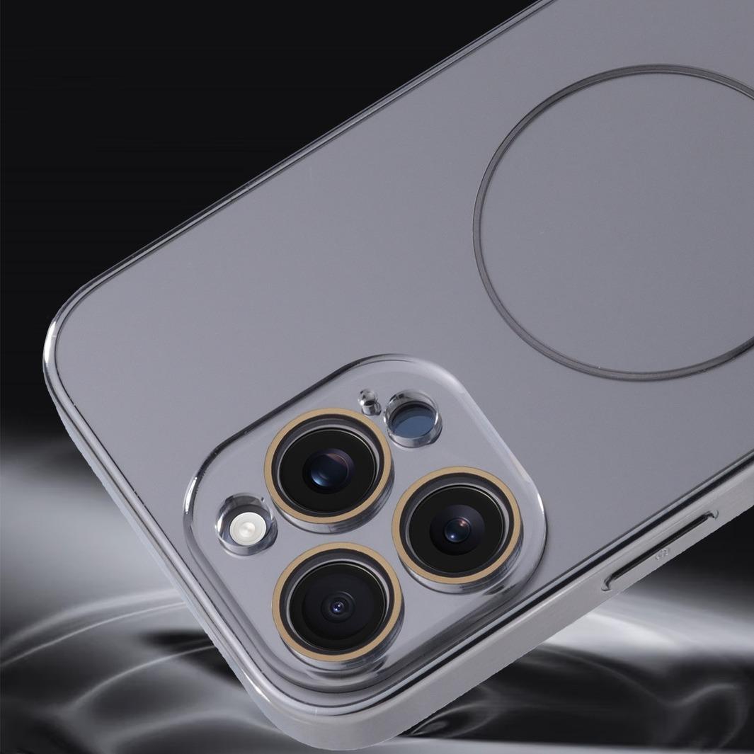 AG Glass Plating Fine Ring Strong Magnetic Phone Case With Len Protector For iPhone 16ProMax 15 14 13 12 11, Phone Handfeel Hard Full Cover