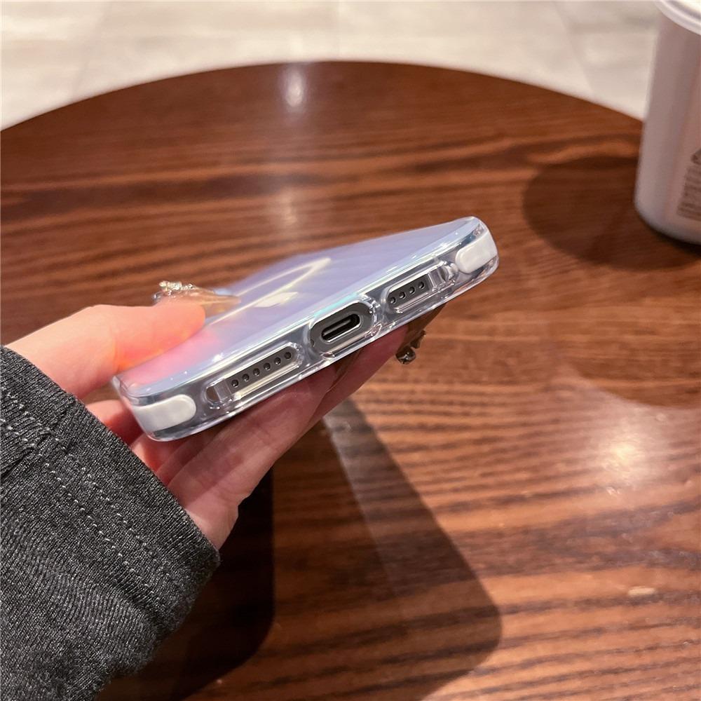 Transparent Gradient Corrugated Grille Suitcase Strong Magnetic Hard Polycarbonate Shockproof Phone Case with Bumper Strip for iPhone 16ProMax 16 15 14 13 Matte Frozen Fog Full Cover
