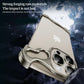 For iPhone 16 15 14 13 12 Pro Max Phone Case, Special-Shaped Premium Titanium Grey Aluminum Metal Frame Corner Anti-Fall Shockproof Borderless Slim Bumper Built-in Camera Protector Hard Cover