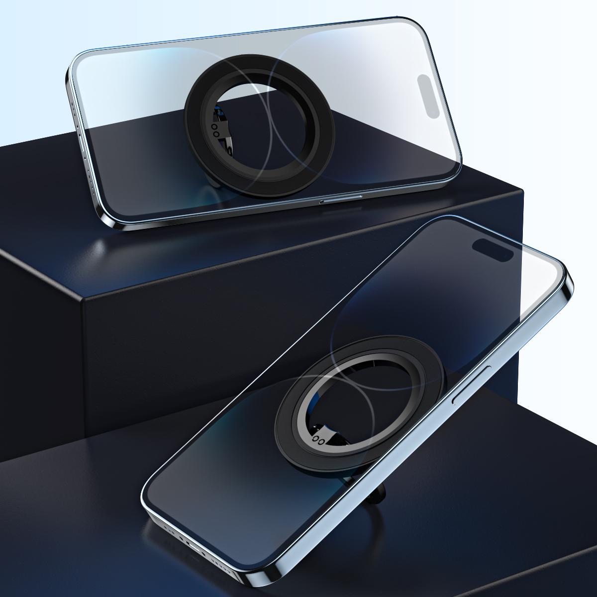 180 Degree Rotation Strong Magnetic Finger Ring Phone Holder Classy Damping Fold Stable Support Multi-angle Ring, for iPhone 16 15 14 13 12 for Samsung S25 S24 S23