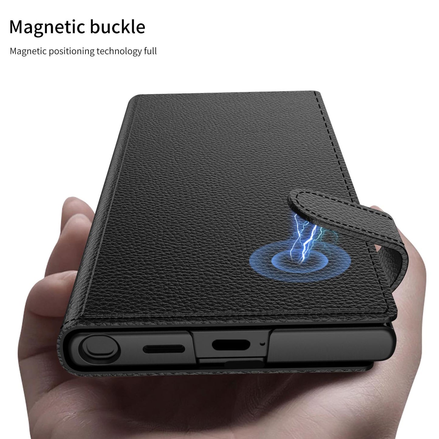 For Samsung S25Ultra S24Ultra S23Ultra Case, Men Boy Business Leather Full Cover Hard Card Holder Wallet Phone Case with Slim Stand, Luxury Elegant Case Camera Protection Shockproof Cover