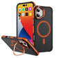 Two-Tone Matte Transparent Anti-Dust Four Corner Anti-Fall Bumper Shockproof Strong Magnetic Phone Case With Metal Camera Kickstand for iPhone 16ProMax 16 15 14 13 12 11 XR Hard Cover