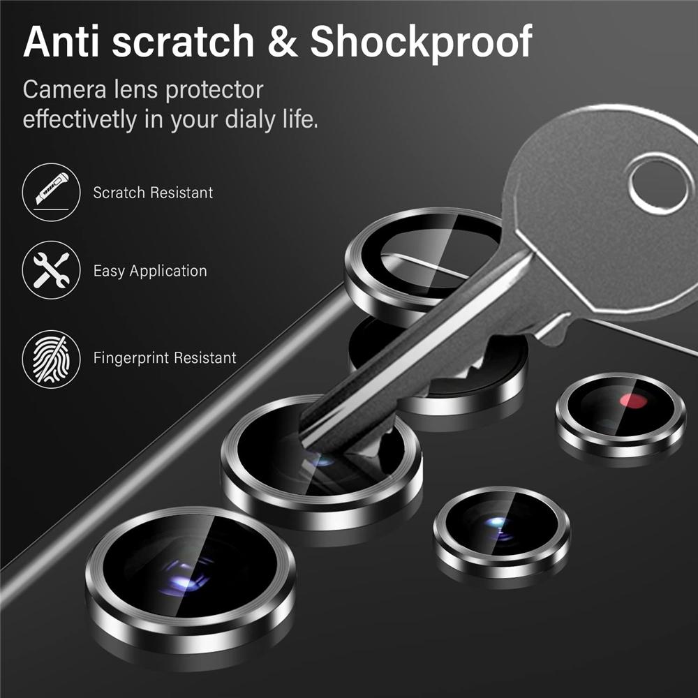 For Samsung S24FE S23FE Camera Lens Protector Aluminum Alloy Metal Tempered Glass Camera Film