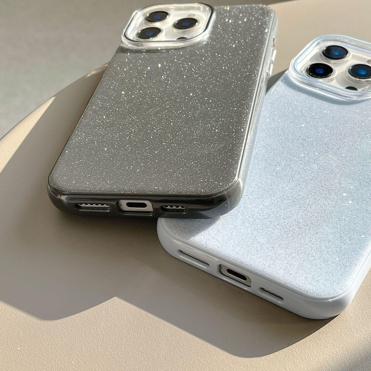 Glitter PC Slim Phone Case For iPhone 16ProMax 15 14 13 12 11 Shockproof Hard Full Cover