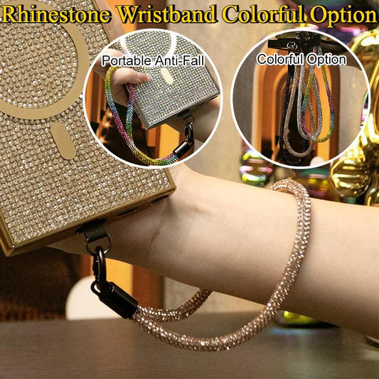 Luxury Glitter Rhinestone Wristband Portable Metal Kit Plating Diamonds Strap For iPhone Samsung Xiaomi HUAWEI For Mobile Phone Anti-fall Protection Phone Accessories