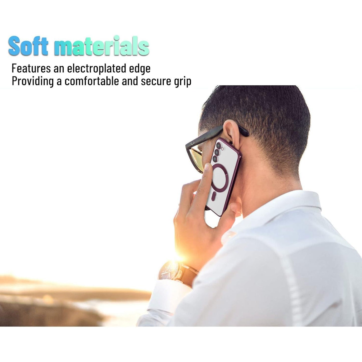 Transparent Magnetic for Samsung S24FE S23FE Case, Electroplated Clear Slim For Samsung S23 FE Phone Case with Camera Protection Shockproof Cover