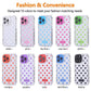 For iPhone 16ProMax 16 15 14 13 Phone Case With Short Wristband, Colorful 3 in 1 Transparent Luxury Wave Point Acrylic Anti Fall, With Camera Protector Shockproof Clear Hard Full Cover