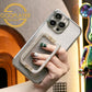 For iPhone 16 15 14 13 Pro Max Phone Case, Clear Gradient Glitter Square Kickstand TPU Luxury Plating Slim Soft Full Cover