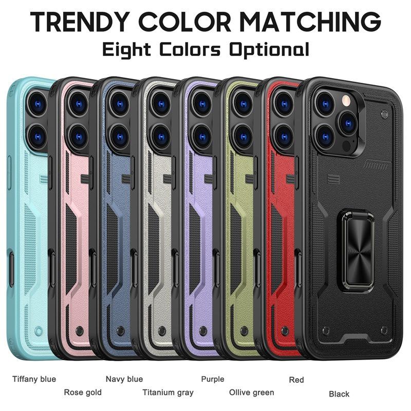 Anti-Dust Matte Anti-Fall Heavy Duty Protection Shockproof Phone Case With Kickstand for iPhone 16ProMax 16 15 14 13 12 11 XR Bumper Hard Full Cover