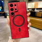 For Samsung S25Ultra S25Edge S24 S23 S22 S21 Note20 Case, Matte Suede Leather Magnetic Shockproof Anti-Slip Hard Phone Case