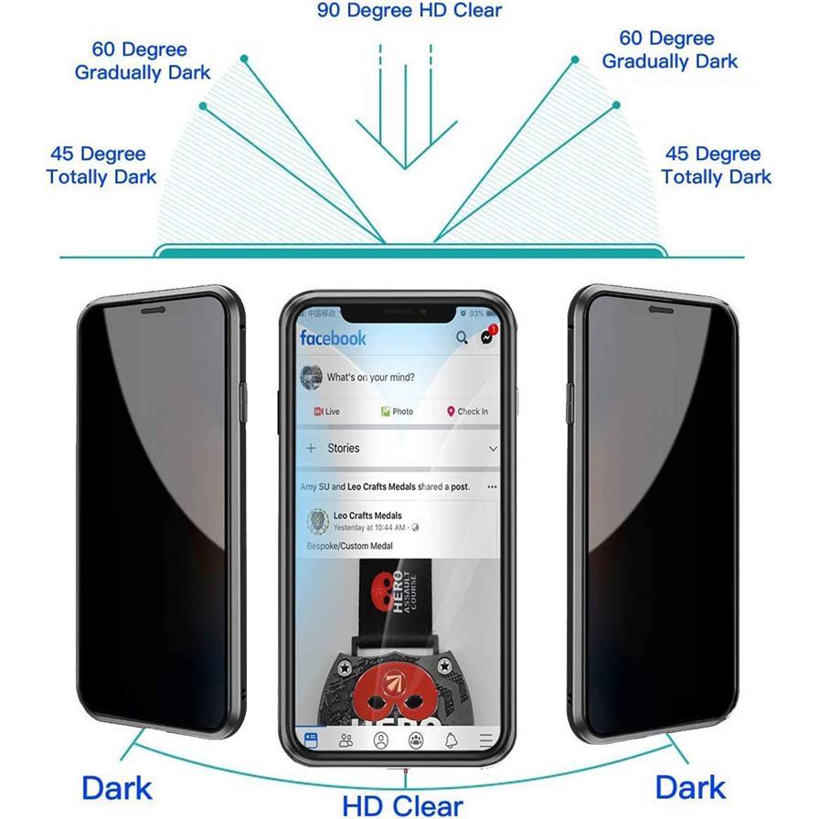 Anti Peeping Magnetic Double Sided Full Cover Privacy Metal Bumper Glass Case for iPhone 16ProMax 16 15 14 13 Pro Max 12 Antispy Magnetic Ring Support Wireless Charging Back Cover