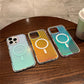 Transparent Gradient Corrugated Grille Suitcase Strong Magnetic Hard Polycarbonate Shockproof Phone Case with Bumper Strip for iPhone 16ProMax 16 15 14 13 Matte Frozen Fog Full Cover