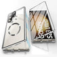 HD Clear Magnetic Double Sided Tempered Glass Front Matte Magnetic Ring Back Phone Case For Samsung S25Ultra S25 S24 S23 S22 S21 Aluminum Alloy Frame Full Cover [Not Support Fingerprint]