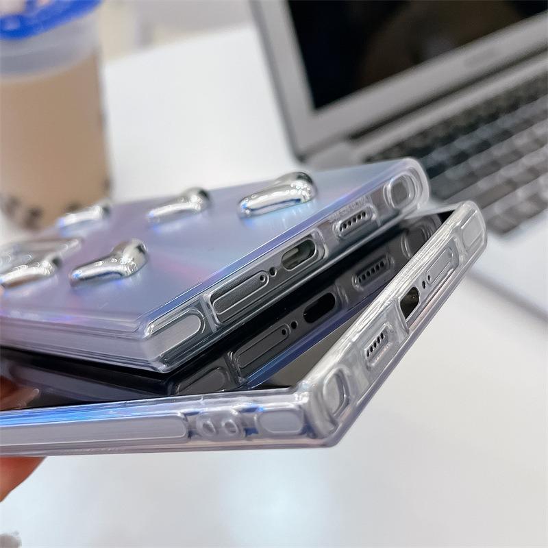 For Samsung S25 S24 S23 S22 A15 A25 A35 A54 A55 Phone Case, Electroplating Laser Love Heart Pattern Acrylic Slim, Camera Protection Non-Yellowing Hard Cover