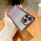 Glitter Rhinestone Clear TPU Square Phone Case with Len Protector For iPhone 16ProMax 15 14 13 Transparent Bumper Shockproof Soft Full Cover