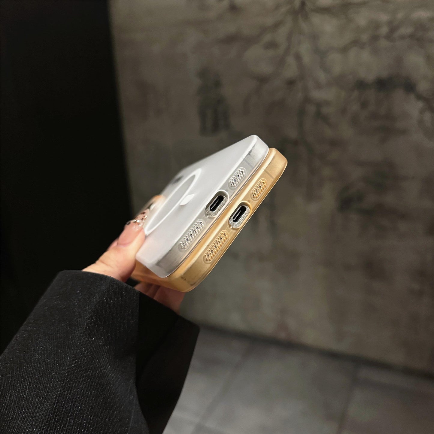 Matte Clear Magnetic Two-tone Slim PC Phone Case For iPhone 16ProMax 15 14 13 12 Transparent Skin Feel Bumper Shockproof Hard Full Cover