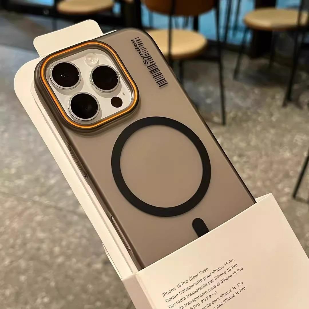 Matte Clear Magnetic Two-tone Slim PC Phone Case For iPhone 16ProMax 15 14 13 12 Transparent Skin Feel Bumper Shockproof Hard Full Cover