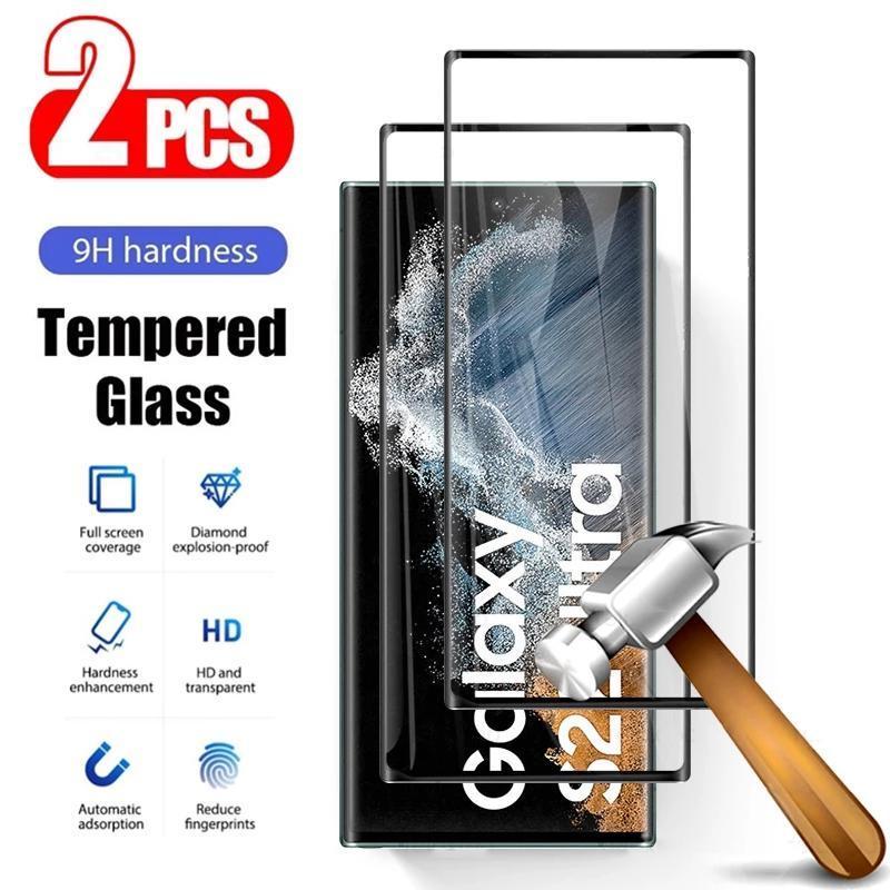 2 Pieces Tempered Film Glass Screen Protector For Samsung S25 S25Plus S24 S24FE S24Plus S24Ultra