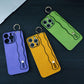 For iPhone 16ProMax 16 15 14 13 12 Case With Wave Wristband, Luxury Durable Faux Leather Kickstand Shockproof Phone Case