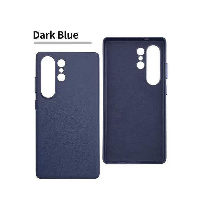 Leather Phone Case For Samsung S25Ultra S25+ S25 Metal Camera Frame Volume Button Full Protective Shockproof Back Cover With Microfiber Lining