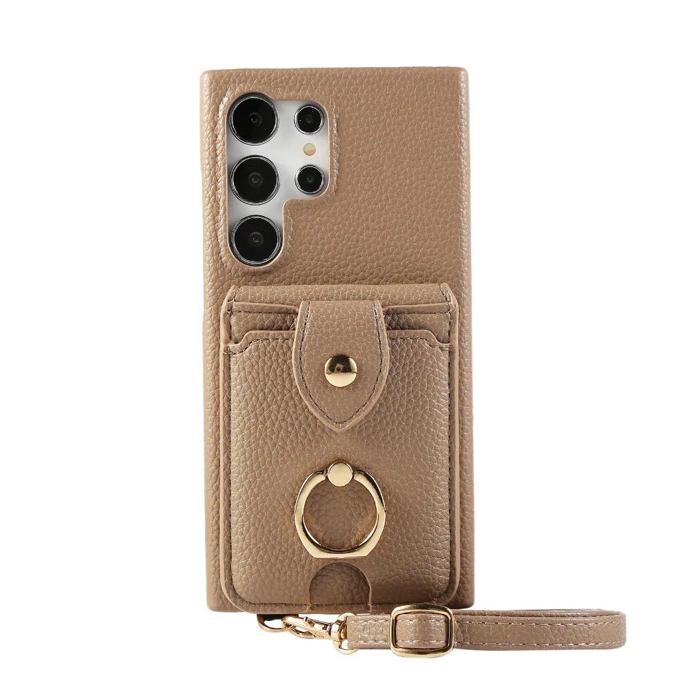 Crossbody Mirror Wallet with Card Holder Phone Case for Samsung Galaxy S22 Ultra Plus A13 A14 A15 A22 A24 A25 A33 A34 A35 A53 A54 A55 Back Cover